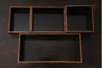 レトロ雑貨　明治大正期　高級!ケヤキ玉杢が美しい裁縫箱(ソーイングボックス、針箱、小引き出し、小物収納)(R-046279)