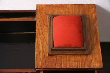 レトロ雑貨　明治大正期　高級!ケヤキ玉杢が美しい裁縫箱(ソーイングボックス、針箱、小引き出し、小物収納)(R-046279)