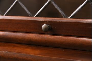 アンティーク家具　イギリスアンティーク　マホガニー材　ステンドグラス扉のスタッキングブックケース(本箱、戸棚)(R-046281)