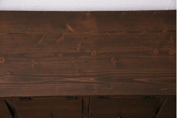 ラフジュ工房オリジナル　古材リメイク　2×4マス　やさしい色合いのパタパタ収納棚(マス目棚、戸棚)(R-046282)