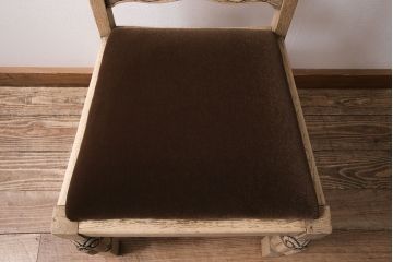 アンティーク家具　イギリスアンティーク　ストリップド(剥離)　オーク材　バルボスレッグのダイニングチェア(椅子)(R-046284)