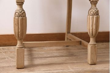 アンティーク家具　イギリスアンティーク　ストリップド(剥離)　オーク材　バルボスレッグのダイニングチェア(椅子)(R-046284)