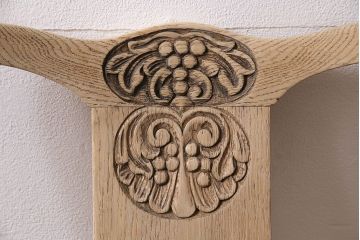 アンティーク家具　イギリスアンティーク　ストリップド(剥離)　オーク材　バルボスレッグのダイニングチェア(椅子)(R-046284)