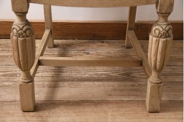 アンティーク家具　イギリスアンティーク　ストリップド(剥離)　オーク材　バルボスレッグのダイニングチェア(椅子)(R-046284)