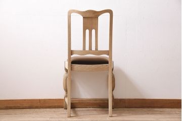 アンティーク家具　イギリスアンティーク　ストリップド(剥離)　オーク材　バルボスレッグのダイニングチェア(椅子)(R-046284)