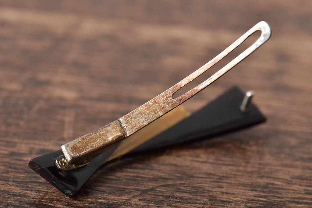 古い鼈甲　コンパクト　髪留　6点(べっこう、シルバー、在銘)(R-046289)