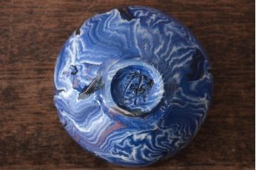 人間国宝　松井康成　練上　ぐい呑み(猪口、酒器)(R-046295)