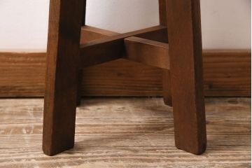 アンティーク家具　昭和初期　ブナ材　昭和レトロな雰囲気が魅力のスツール(木製チェア、丸椅子)(R-046298)