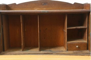 アンティーク家具　ナラ材　象嵌がおしゃれなライティングビューロー(簿記机、在宅ワーク、在宅用ワークデスク)(R-046304)