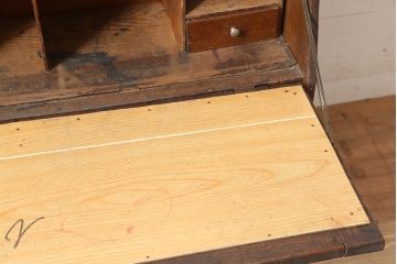 アンティーク家具　ナラ材　象嵌がおしゃれなライティングビューロー(簿記机、在宅ワーク、在宅用ワークデスク)(R-046304)