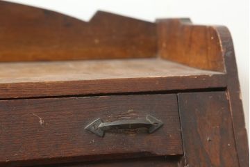アンティーク家具　ナラ材　象嵌がおしゃれなライティングビューロー(簿記机、在宅ワーク、在宅用ワークデスク)(R-046304)