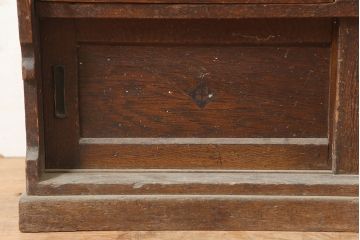 アンティーク家具　ナラ材　象嵌がおしゃれなライティングビューロー(簿記机、在宅ワーク、在宅用ワークデスク)(R-046304)