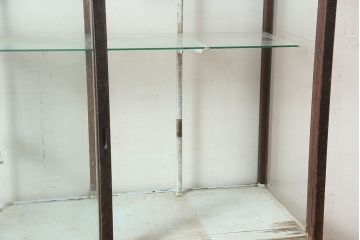 アンティーク家具　昭和初期　ナラ材　レトロな雰囲気が魅力のガラスケース(ショーケース、陳列棚)(R-046309)