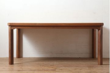 ビンテージ家具　ナラ材　ナチュラルスタイルに合うシンプルなダイニングテーブル(4人掛け、机)(R-046311)
