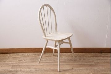 ペイント家具　ERCOL(アーコール)　フレンチシャビーなウィンザーチェア(ダイニングチェア、椅子、ウインザーチェア)(R-046314)