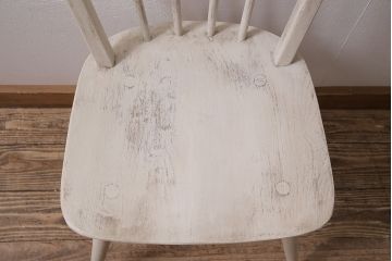 ペイント家具　ERCOL(アーコール)　フレンチシャビーなウィンザーチェア(ダイニングチェア、椅子、ウインザーチェア)(R-046314)