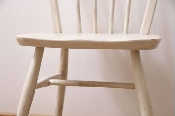 ペイント家具　ERCOL(アーコール)　フレンチシャビーなウィンザーチェア(ダイニングチェア、椅子、ウインザーチェア)(R-046314)
