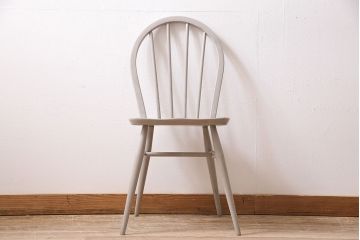 ペイント家具　ERCOL(アーコール)　フレンチシャビーなウィンザーチェア(ダイニングチェア、椅子、ウインザーチェア)(R-046315)