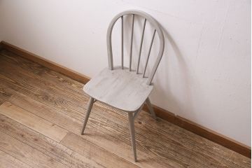 ペイント家具　ERCOL(アーコール)　フレンチシャビーなウィンザーチェア(ダイニングチェア、椅子、ウインザーチェア)(R-046315)