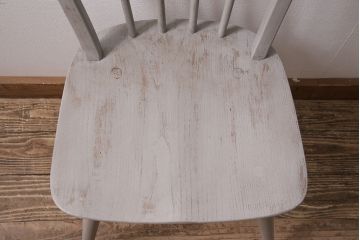 ペイント家具　ERCOL(アーコール)　フレンチシャビーなウィンザーチェア(ダイニングチェア、椅子、ウインザーチェア)(R-046315)