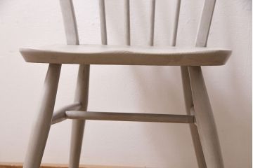 ペイント家具　ERCOL(アーコール)　フレンチシャビーなウィンザーチェア(ダイニングチェア、椅子、ウインザーチェア)(R-046315)