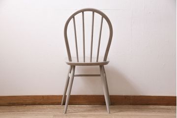 ペイント家具　ERCOL(アーコール)　フレンチシャビーなウィンザーチェア(ダイニングチェア、椅子、ウインザーチェア)(R-046315)