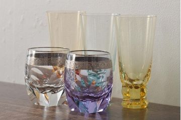 チェコガラス　MOSER　モーゼル　グラス5点(ボヘミアクリスタル、コップ)(R-046321)