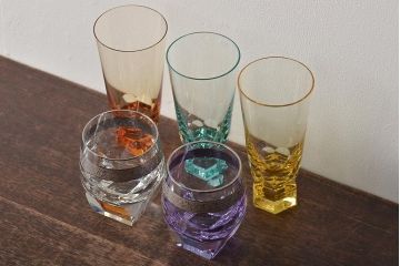 チェコガラス　MOSER　モーゼル　グラス5点(ボヘミアクリスタル、コップ)(R-046321)