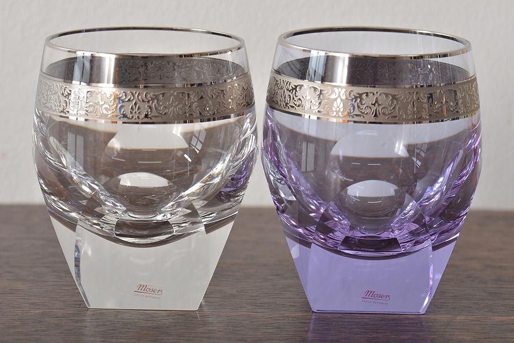 チェコガラス　MOSER　モーゼル　グラス5点(ボヘミアクリスタル、コップ)(R-046321)