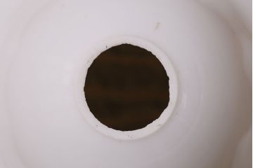 ヴィンテージ照明　イギリスビンテージ　オレンジの縁が可愛らしいフリルシェードのペンダントライト(ランプシェード、天井照明)(R-046333)