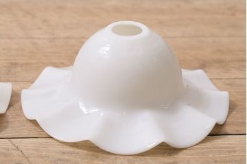 ヴィンテージ照明　イギリスビンテージ　可愛らしいフリルシェードのペンダントライト2個セット(ランプシェード、天井照明)(R-046343)