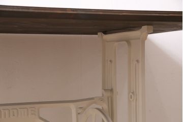 JANOME(ジャノメ)　ヒノキ材　リメイク　ペイントミシンテーブル(サイドテーブル、カフェテーブル、ミシン台)(R-046351)