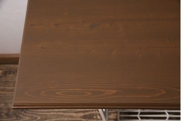 ヒノキ材　リメイク　ペイントミシンテーブル(サイドテーブル、カフェテーブル、ミシン台)(R-046352)