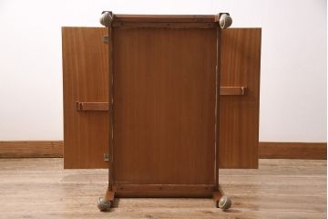 北欧ヴィンテージ家具　当店ペイント　チーク材　ナチュラルなカラーのトロリーワゴン(キッチンワゴン、サイドテーブル、ビンテージ)(R-046353)