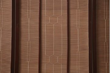 ビンテージ家具　漆塗り　波千鳥の図　凝ったつくりの四連折り畳み式パーテーション(衝立、仕切り)(R-046354)