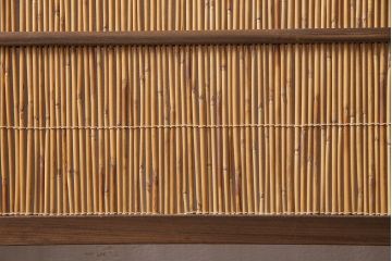 ビンテージ家具　レトロ　栓材　鳥と竹　透かしが素敵な四連折り畳み式パーテーション(衝立、仕切り)(R-046355)