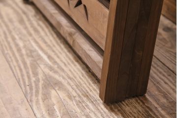 ビンテージ家具　レトロ　栓材　鳥と竹　透かしが素敵な四連折り畳み式パーテーション(衝立、仕切り)(R-046355)