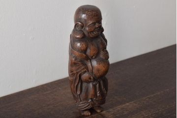 乙柳軒作　布袋和尚尊像　木彫(浜野鋪随)　鑑定書付(R-046407)