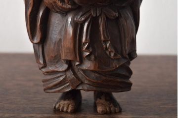 乙柳軒作　布袋和尚尊像　木彫(浜野鋪随)　鑑定書付(R-046407)