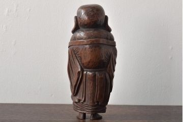 乙柳軒作　布袋和尚尊像　木彫(浜野鋪随)　鑑定書付(R-046407)