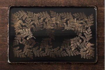 大正〜昭和初期　金蒔絵　木製煙草盆(たばこ盆、煙草入れ、火入れ)(R-046412)