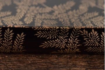 大正〜昭和初期　金蒔絵　木製煙草盆(たばこ盆、煙草入れ、火入れ)(R-046412)