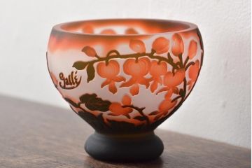 ガレ工房　ガラス小鉢(エミールガレ、花瓶、ボウル)(R-046422)
