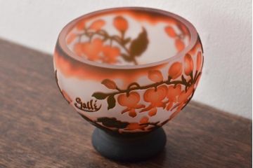 ガレ工房　ガラス小鉢(エミールガレ、花瓶、ボウル)(R-046422)