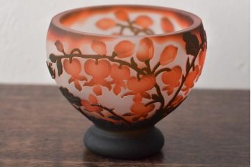 ガレ工房　ガラス小鉢(エミールガレ、花瓶、ボウル)(R-046422)