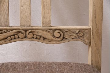 アンティーク家具　イギリスアンティーク　ストリップド(剥離)　オーク材　バルボスレッグのダイニングチェア(椅子)(R-046426)