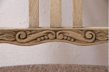アンティーク家具　イギリスアンティーク　ストリップド(剥離)　オーク材　バルボスレッグのダイニングチェア(椅子)(R-046426)