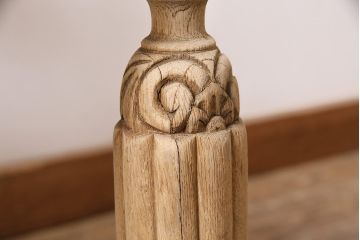 アンティーク家具　イギリスアンティーク　ストリップド(剥離)　オーク材　バルボスレッグのダイニングチェア(椅子)(R-046426)