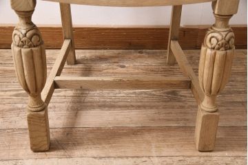 アンティーク家具　イギリスアンティーク　ストリップド(剥離)　オーク材　バルボスレッグのダイニングチェア(椅子)(R-046426)