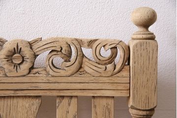 アンティーク家具　イギリスアンティーク　ストリップド(剥離)　オーク材　ツイストレッグのダイニングチェア(椅子)(R-046428)
